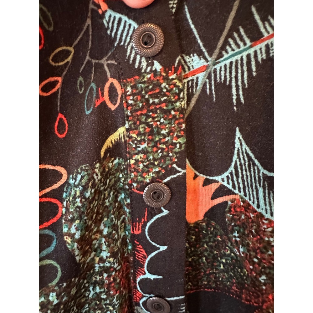 Maeve Anthropologie Tropical Botanical Print Tie Waist Jumpsuit Black XXS - Picture 3 of 12